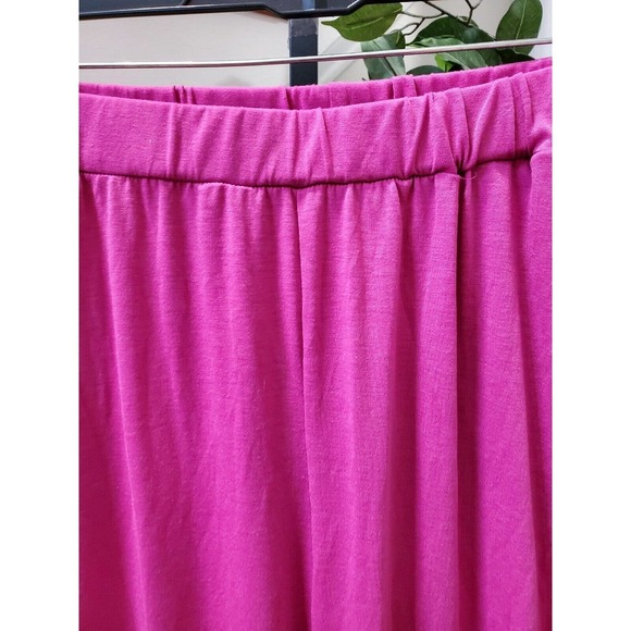 SHEIN Women's Pink Polyester Mid Rise Comfort Waist Wide Legs Pant Size Large - Picture 2 of 9